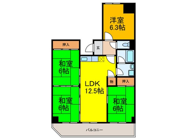 シャトー辰巳の物件間取画像